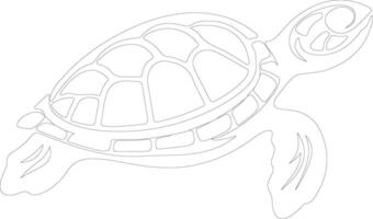 ai gegenereerd geschilderd schildpad schets silhouet vector