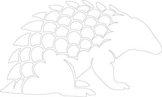 ai gegenereerd pangolin schets silhouet vector