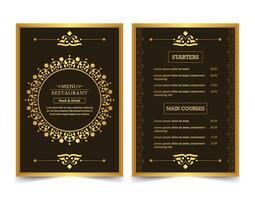 luxe restaurantmenu met logo ornament vector