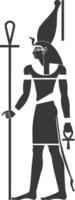 ai gegenereerd silhouet single oude Egyptische hiërogliefen symbool logo zwart kleur enkel en alleen vector