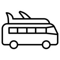 hotel shuttle icoon lijn vector illustratie