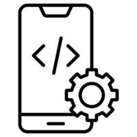 mobiel app ontwikkeling icoon lijn vector illustratie