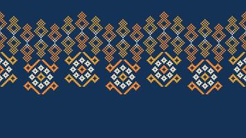 traditioneel etnisch motieven ikat meetkundig kleding stof patroon kruis steek.ikat borduurwerk etnisch oosters pixel marine blauw achtergrond. abstract,vector,illustratie. textuur, sjaal, decoratie, behang. vector