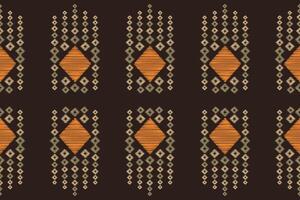 traditioneel etnisch ikat motief kleding stof patroon meetkundig stijl.afrikaans ikat borduurwerk etnisch oosters patroon bruin achtergrond behang. abstract,vector,illustratie.textuur,frame,decoratie. vector