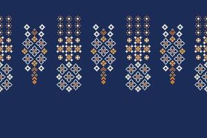 traditioneel etnisch motieven ikat meetkundig kleding stof patroon kruis steek.ikat borduurwerk etnisch oosters pixel marine blauw achtergrond. abstract,vector,illustratie. textuur, sjaal, decoratie, behang. vector