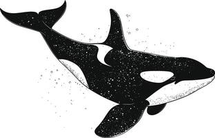 ai gegenereerd silhouet de orka of moordenaar walvis zwart kleur enkel en alleen vector