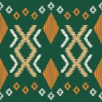 traditioneel etnisch ikat motief kleding stof patroon achtergrond meetkundig .Afrikaanse ikat borduurwerk etnisch oosters patroon groen achtergrond behang. abstract,vector,illustratie.textuur,frame,decoratie. vector