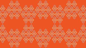 traditioneel etnisch motieven ikat meetkundig kleding stof patroon kruis steek.ikat borduurwerk etnisch oosters pixel oranje achtergrond.abstract,vector,illustratie. textuur, sjaal, decoratie, behang. vector