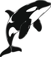 ai gegenereerd silhouet de orka of moordenaar walvis zwart kleur enkel en alleen vector