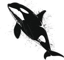 ai gegenereerd silhouet de orka of moordenaar walvis zwart kleur enkel en alleen vector