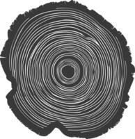 ai gegenereerd silhouet boom ringen hout zwart kleur enkel en alleen vector