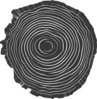 ai gegenereerd silhouet boom ringen hout zwart kleur enkel en alleen vector