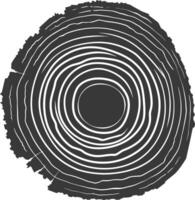 ai gegenereerd silhouet boom ringen hout zwart kleur enkel en alleen vector