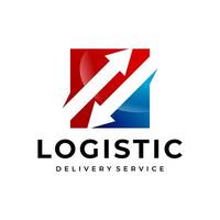 logistiek logo, pijl ontwerp logo sjabloon, vector illustratie