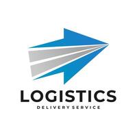 logistiek logo, pijl ontwerp logo sjabloon, vector illustratie