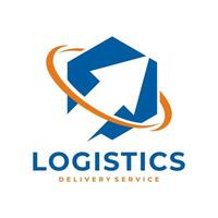 logistiek logo, pijl ontwerp logo sjabloon, vector illustratie