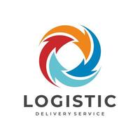 logistiek logo, pijl ontwerp logo sjabloon, vector illustratie