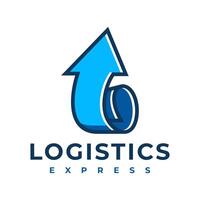 logistiek bedrijf logo vector met pijl ontwerp. vector illustratie