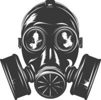 ai gegenereerd silhouet gas- masker zwart kleur enkel en alleen vector