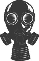 ai gegenereerd silhouet gas- masker zwart kleur enkel en alleen vector