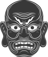 ai gegenereerd silhouet Japans traditioneel masker zwart kleur enkel en alleen vector