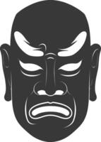 ai gegenereerd silhouet Japans traditioneel masker hyottoko masker zwart kleur enkel en alleen vector