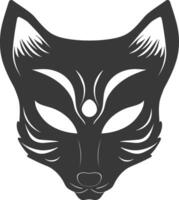 ai gegenereerd silhouet Japans traditioneel masker kitsune masker zwart kleur enkel en alleen vector