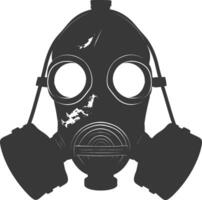 ai gegenereerd silhouet gas- masker zwart kleur enkel en alleen vector