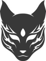 ai gegenereerd silhouet Japans traditioneel masker kitsune masker zwart kleur enkel en alleen vector