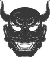 ai gegenereerd silhouet Japans traditioneel masker hannya masker zwart kleur enkel en alleen vector