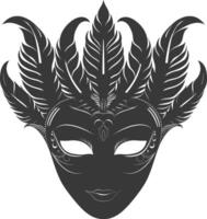 ai gegenereerd silhouet masker voor de maskerade zwart kleur enkel en alleen vector