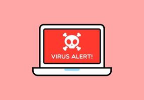 virus alarm laptop vlak ontwerp illustratie vector