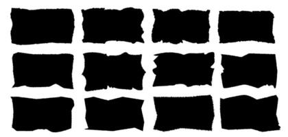 gekarteld rechthoek vector verzameling zwart kleur
