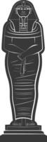 ai gegenereerd silhouet oude Egypte sarcofaag zwart kleur enkel en alleen vector