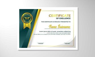 elegant helling certificaat ontwerp sjabloon vector