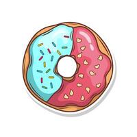 heerlijk donut vector hand- trek illustratie