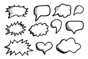 conceptuele communicatie vector schetsen toespraak bubbels voor creatief ontwerpen