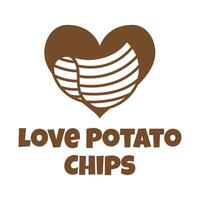 logo aardappel chips, voedsel en tussendoortje logo met gemakkelijk aardappel tekenfilm, uniek voedsel, tussendoortje, chips bedrijf identiteit vector icoon geïsoleerd Aan wit achtergrond