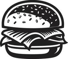 chique hamburger elegantie zwart icoon verrukkelijk hamburger zwart vector embleem