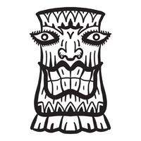 houten tiki masker tekening vector illustratie