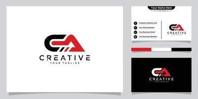 ca brief eerste logo ontwerp vector sjabloon