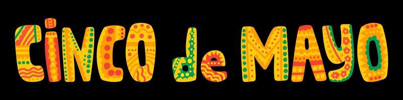 vector cinco de mayo partij belettering geïsoleerd