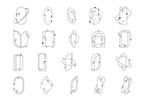 minimalistische monoline kosmisch vorm reeks vector
