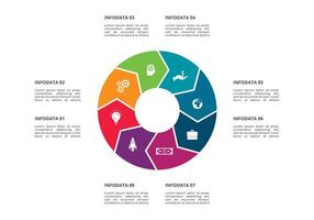 creatief concept voor infographic met 8 stappen, opties, onderdelen of processen. bedrijf gegevens visualisatie. vector