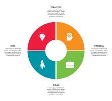 creatief concept voor infographic met 4 stappen, opties, onderdelen of processen. bedrijf gegevens visualisatie. vector