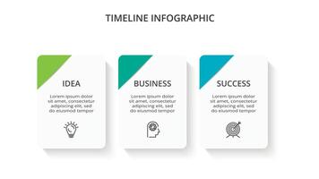 tijdlijn met 3 elementen, infographic sjabloon voor web, bedrijf, presentaties, vector illustratie