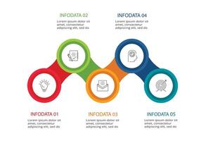 creatief concept voor infographic met 5 stappen, opties, onderdelen of processen. bedrijf gegevens visualisatie. vector