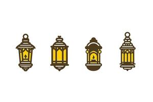 Ramadan lantaarns logo. fanatiek lijn lantaarn, Arabisch lampen silhouetten vintage. vector illustratie van lantaarn naar Ramadan