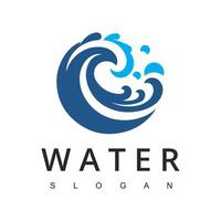 water met bubbels voor zeep wassen wasserij logo of zee oceaan rollend golven voor strand vakantie of surfen logo ontwerp vector