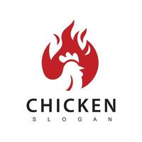 brand kip logo, kip vlam heet symbool vector icoon illustratie, snel voedsel restaurant icoon